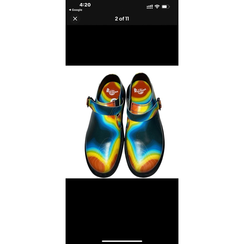 Dr Martens Isham Slip-On Clog Mule Genix Nappa Leather Heat Map  5 US   6‎ US L